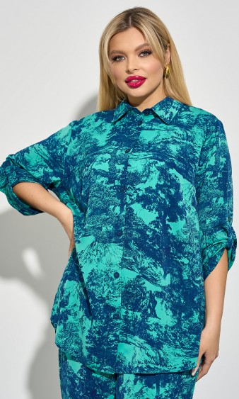 Рубашка 0199-4 зеленовато-синий