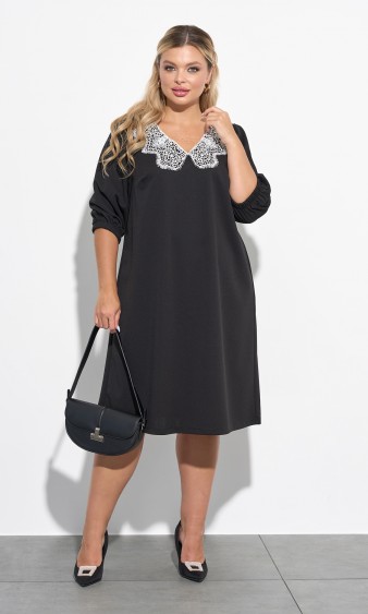 Платье 0218-2 чёрный каменный