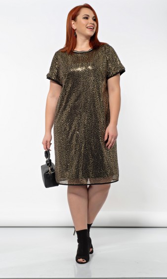 Платье 0153-1 черный с золотом