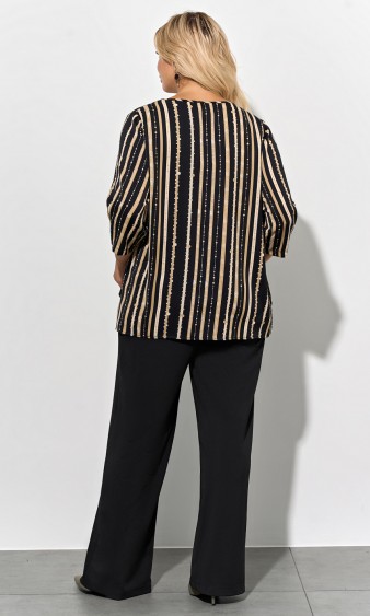 Блузка 0220-1 чёрно-коричневый