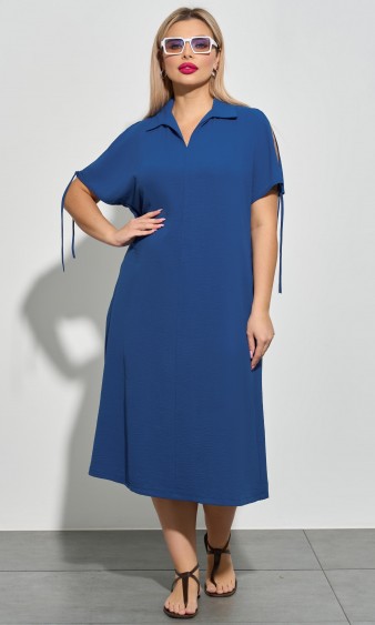 Платье 0323-1с синий лен
